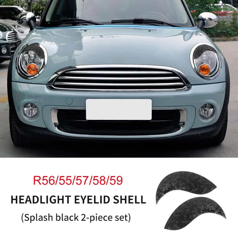 ABS Glossy And Matt Black Color Angry Eyelid For MINI Cooper F65 F66 F54 F55 F56 F57 R55 R56 R57 R58 R59 Car headlight sticker