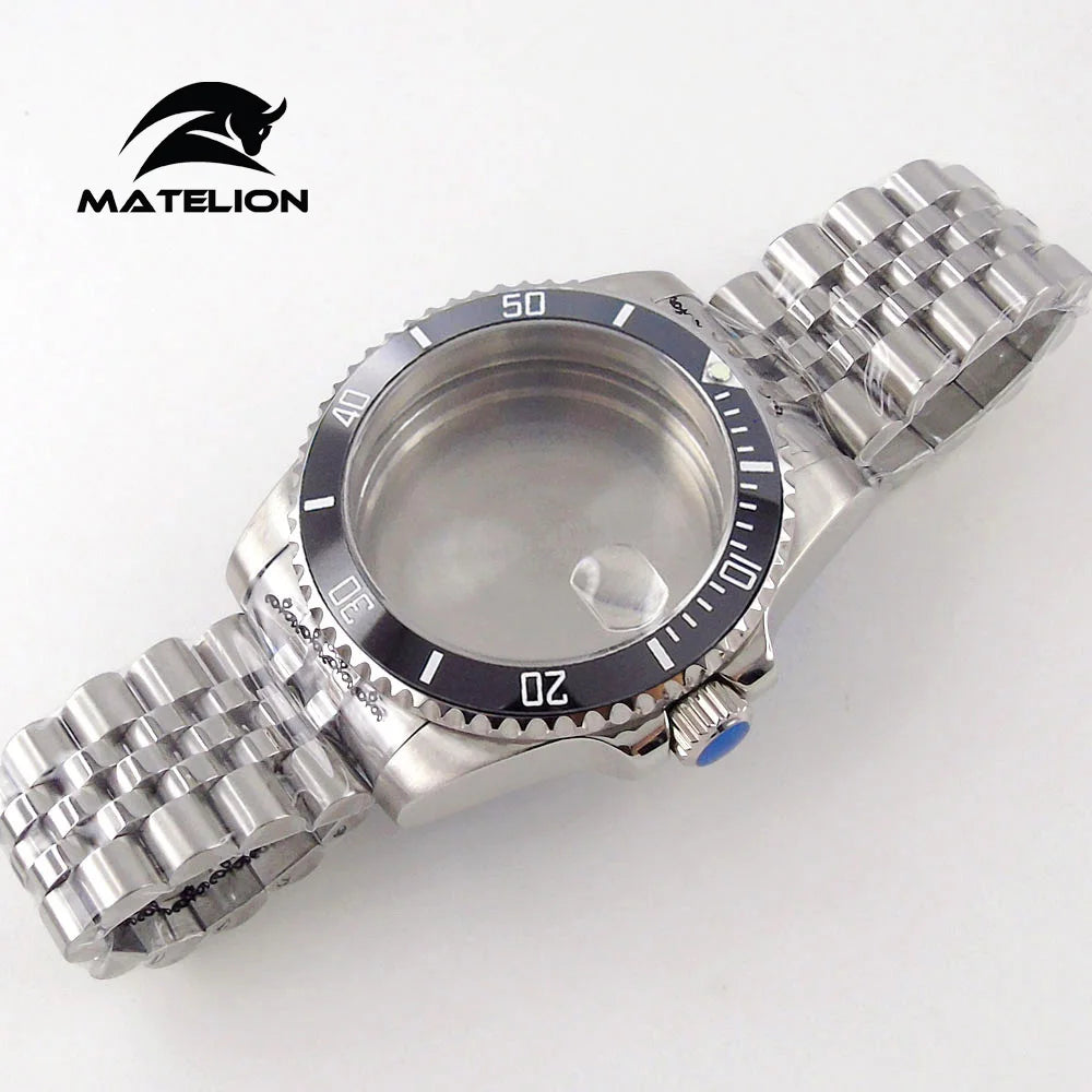 Matelion 200M Diving Case 40mm Fit NH35 NH36 NH34 GMT ETA 2824 PT5000 Watch Case Jubilee Bracelet Sapphire Glass Slide Buckle