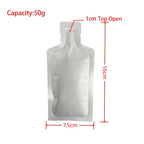 100pcs Bottle Shaped Small Sample Bag Food Grade Aluminum Foil Packaging Pouches for Juice Liquid Beverage Drinking 10g 30g 50g