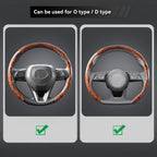 Car Steering Wheel Cover 38cm (15in) Mahogany Wood Grain, Anti-Slip, for BMW 1/3/5 Series X1 X3 X5
