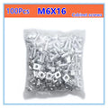 100Pcs Carbon steel Network Storage Server Cabinet Screw Rack Mount Cage Nut Bolt Washer M5 M6x16 for Server Shelve Router