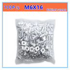 100Pcs Carbon steel Network Storage Server Cabinet Screw Rack Mount Cage Nut Bolt Washer M5 M6x16 for Server Shelve Router