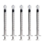 100PCS 1ml/cc Sterilized Disposable Luer Lock Syringes Individually Wrapped Plastic Lab Use Syringes