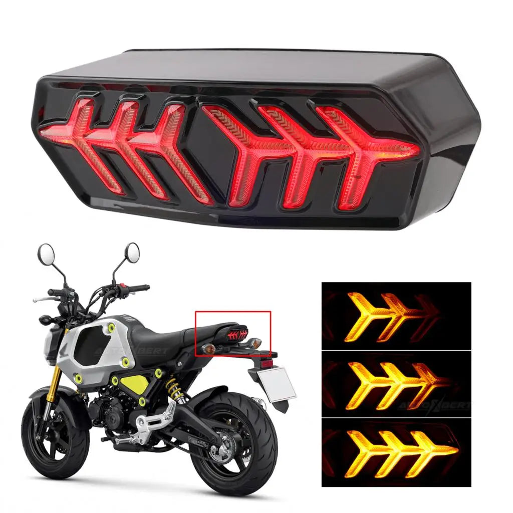 Smoked LED Tail Brake Light Integrated Sequential Turn Signal For Honda GROM MSX125 CB650F CB650F CTXN700 Motorcycle Accessories