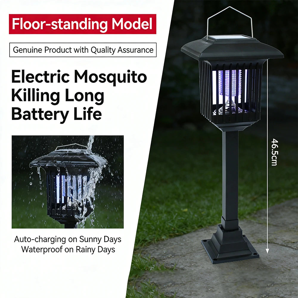 1 Pcs Solar Bug Zapper Outdoor Indoor Waterproof Mosquito Killer Lamp with White and UV Light Portable Cordless Mosquito Insect
