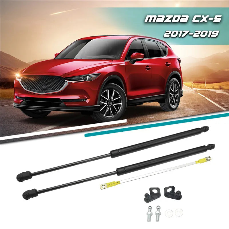 2pcs Front Bonnet Hood Strut Lift Support Bars Gas Spring Dampers Rod  For Mazda CX-5 CX5 KF 2017 2018 2019 Car Accessories