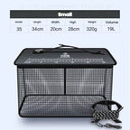 Floating fish basket, foldable fishing rack bucket, portable foldable fishing net for storing fishing equipment in the cage