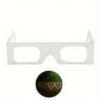 50pcs Love Heart Shaped Effects 3D Glasses Watch The Lights Change to Heart Shape At Night Diffraction Glasses Women Glasses
