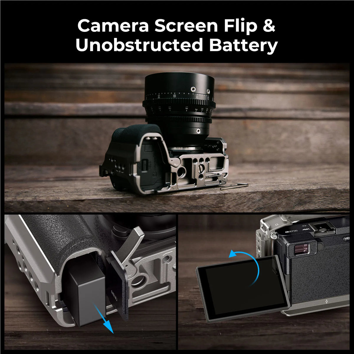 SmallRig HawkLock Quick Release Camera Cage Kit for Sony A6700 with Built-in Plate