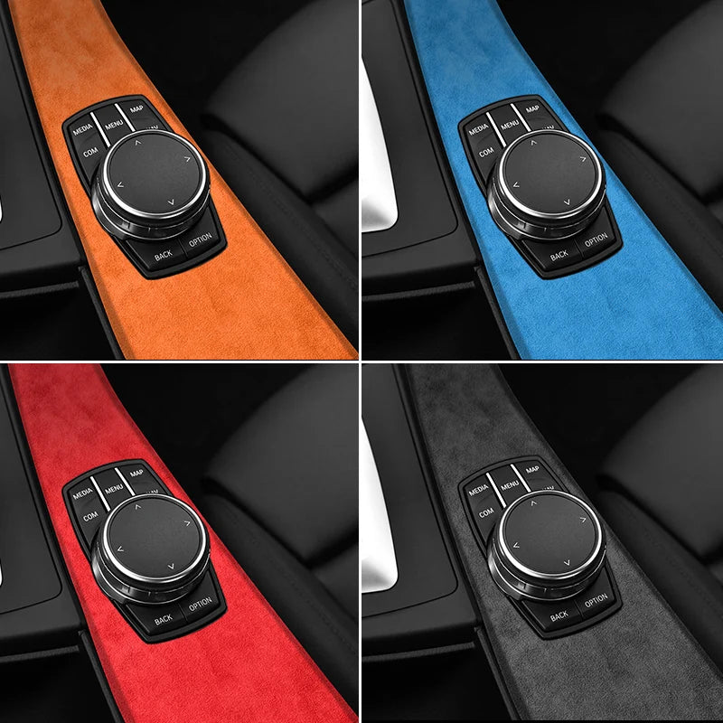 BMW 3 Series F30/F31/F34/F35/3GT Alcantara multimedia switch knob trim frame, LHD