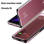 6 Colors Mirror Clear View Stand Flip Case For Samsung Galaxy Z Fold 2 3 4 5 6 7 Full Cover Folding Plathing Phone Cover