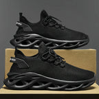 Men Casual Sports Shoes Breathable Lightweight Sneakers Outdoor Mesh Black Running Shoes Athletic Jogging Tennis Walking Shoes