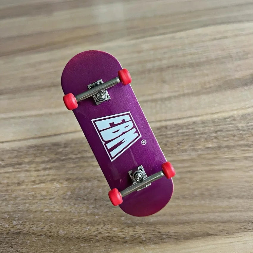 34mm Colorful Maple Wood Fingerboard Complete Set with Trucks - Blue, Orange, Purple, Red, Green