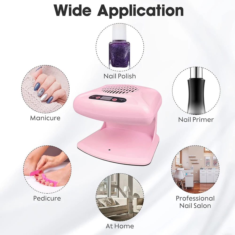 Nail Art Air Dryer Hot And Cold Air Nail Dryer Nail Polish 300W Timing Air Nail Fan Blow Dryer For Both Hands And Feet