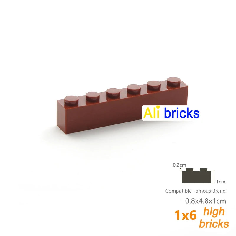 20pcs/lot Bulk Blocks Building Bricks Thick 1X6 Educational Assemblage Construction Toys for Children Size Compatible With 3009