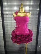 High Quality Black Red Women Sexy Halter Full Florals 2 Pieces Set Bodycon Mini Bandage Dress Celebrate Nightclub Party Wear