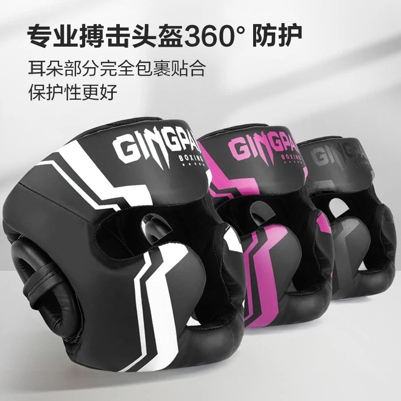 Boxing Headgear Helmet for Kickboxing Muay Thai MMA Sanda Training, Red/Blue/White, S-XL