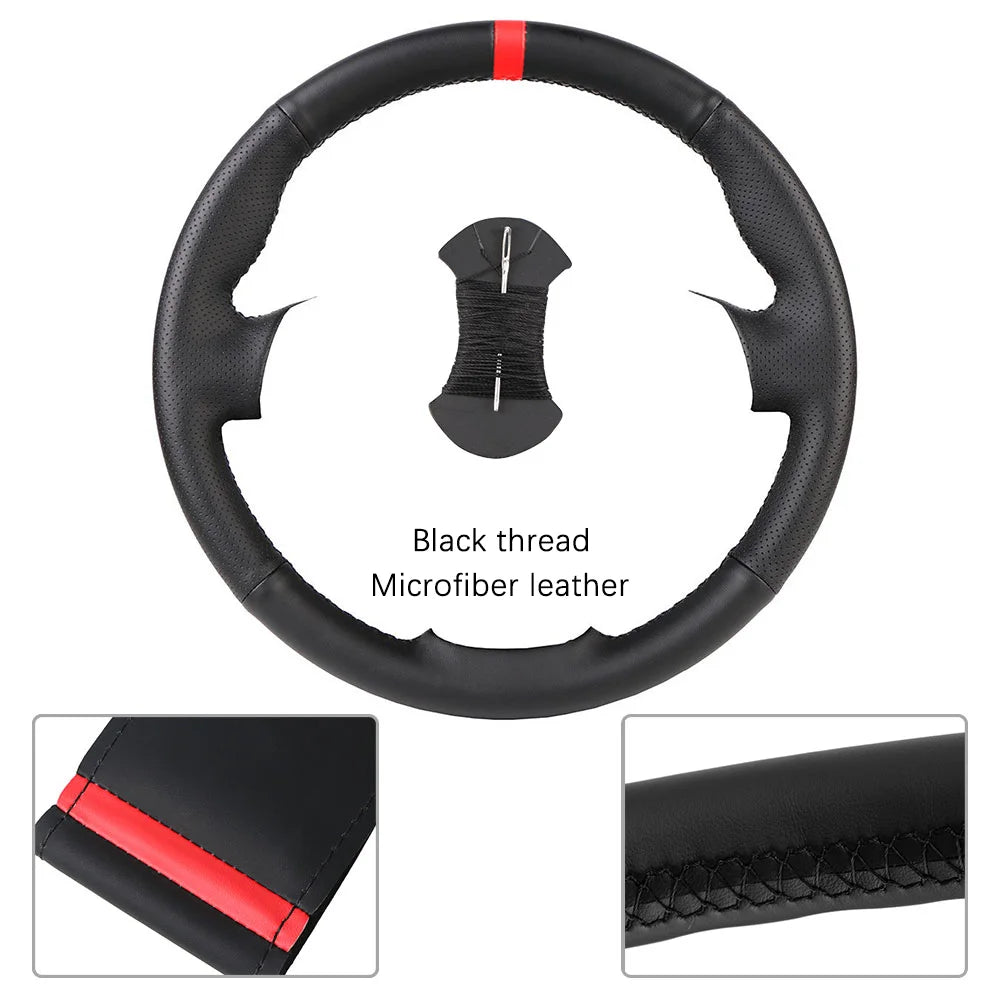 Custom For Mercedes Benz W176 W246 A-Class C-Class W204 C117 C218 X218 W212 C207 Car Steering Wheel Cover Microfiber Leather