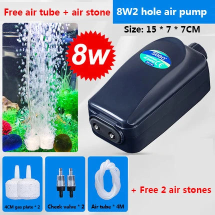 Quiet 220v 8W 12W Air Pump Adjustable Super Silent 4 Outlet Aquarium Fish Tank Oxygen Air Aerator Koi Fish Air Aerator air pump
