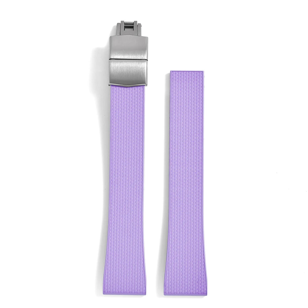 Original Stripess CTS FKM Rubber Watch Strap 20mm For D-elug FKM CTS Watchband Quick Release Silver Butterfly Buckle Cut To Size