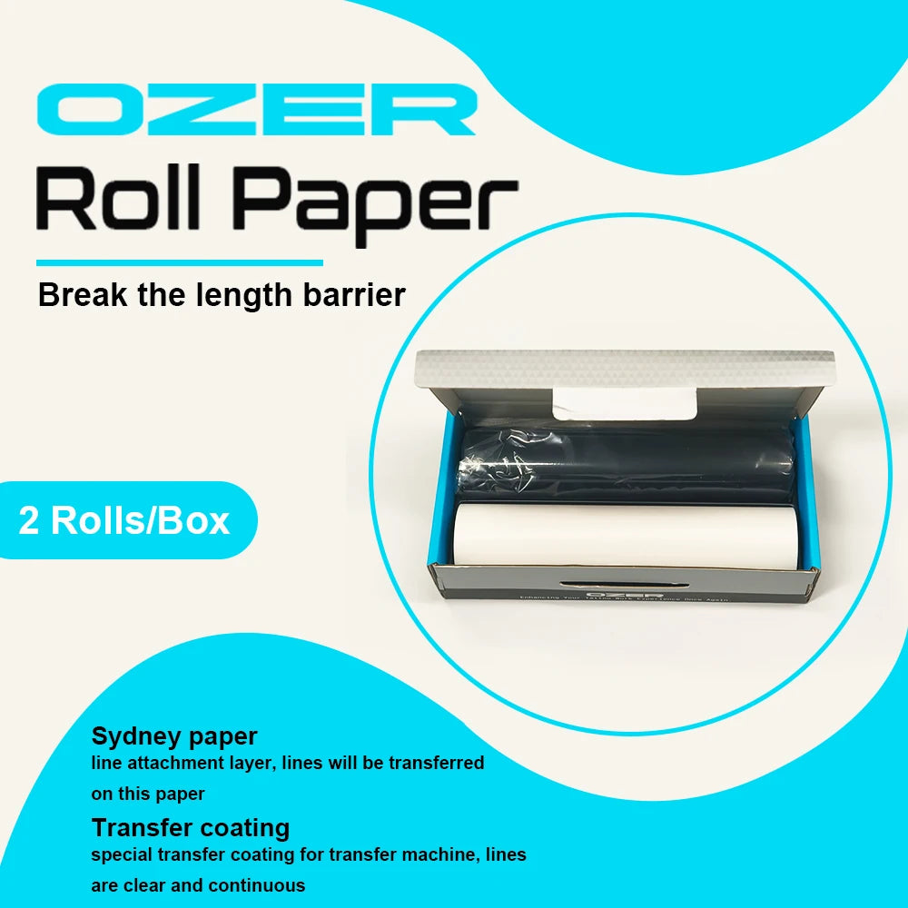 OZER Tattoo Transfer Paper Rolling Paper Thermal Copier Template Paper for Thermal Printer Tattoo Paper for Tattoo Supplies
