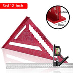 Premium Rafter Square and Combination Triangle Square Set, Woodworking Framing Square, Ruler and Protractor Tool Set