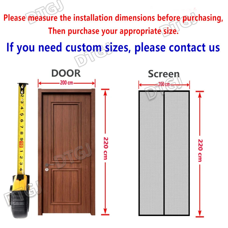 DTGJ Magnetic Door Screen Insect Mosquito Net Curtain Fly Insect Automatic Closing Invisible Mesh For Kitchen indoor living room
