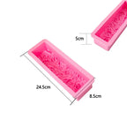 Rectangular Rose Flower Silicone Soap Mold Flexible Toast Loaf Cake Chocolate Fondant Mould Handmade Soaps Making Tool
