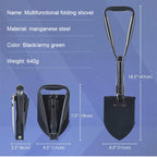 Outdoor 3-in-1 Foldable Shovel Portable Multifunctional Camping Shovel with Bag for Hiking, Off-roading DIY Projects At Home