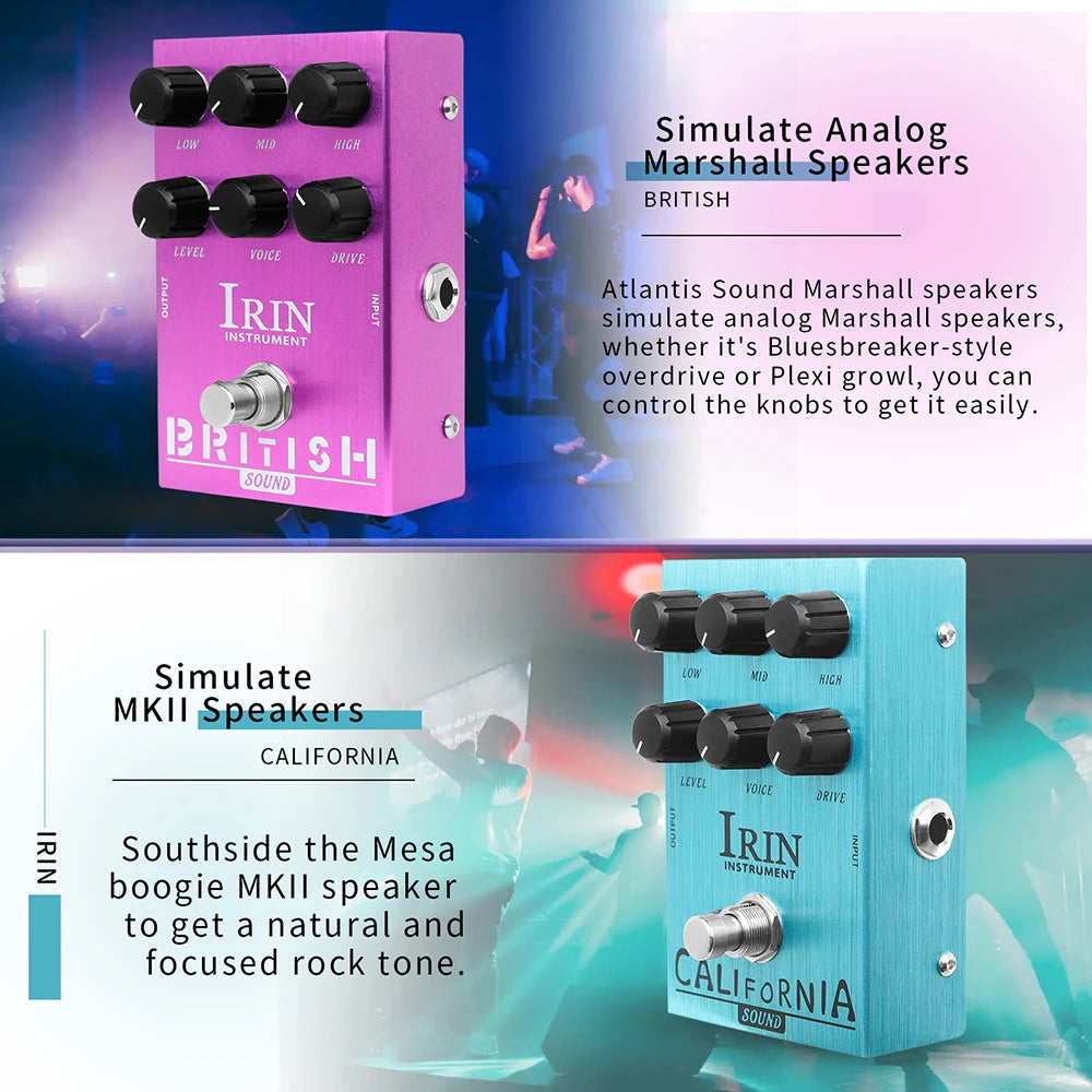 IRIN Guitar Effect Pedal Overdrive Distortion Speakers Analog Classic British Rock Effect Electric Bass Guitar Pedal True Bypass