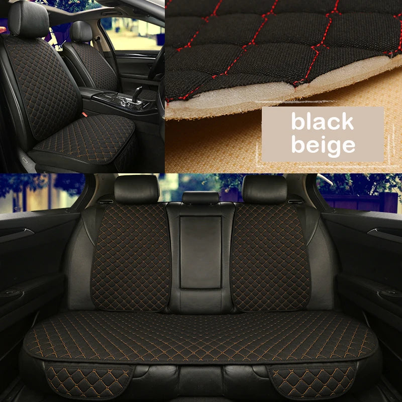 Universal Car Seat Cover Protector Linen Front Rear Back Flax Summer Cushion Pad Mat Sedan Suv Pick-up Car Interior Accessories