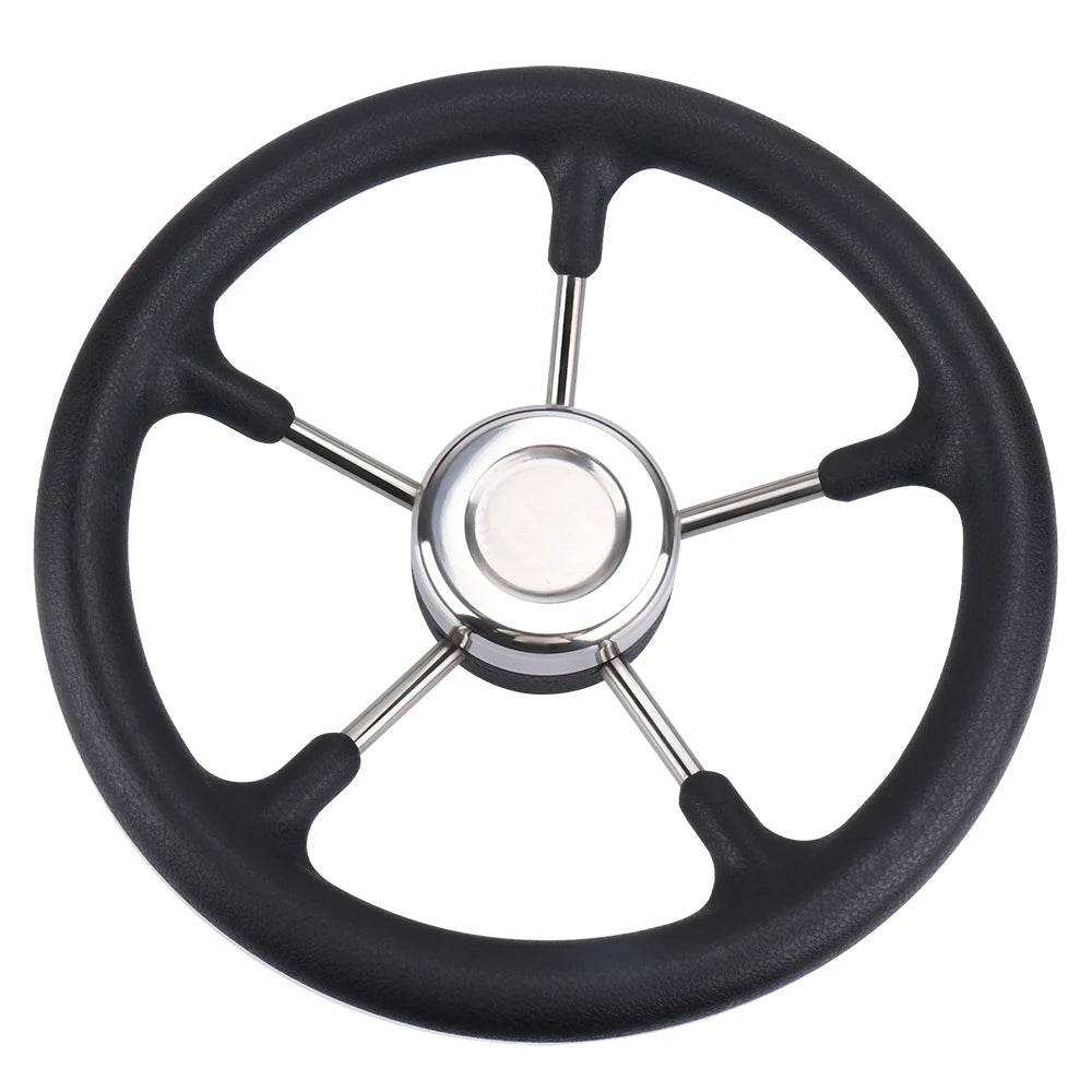 Boat Accessories Marine 13 Inch stainless steel 5 Spoke Destroyer Steering Wheel with Black Foam
