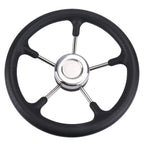 Boat Accessories Marine 13 Inch stainless steel 5 Spoke Destroyer Steering Wheel with Black Foam