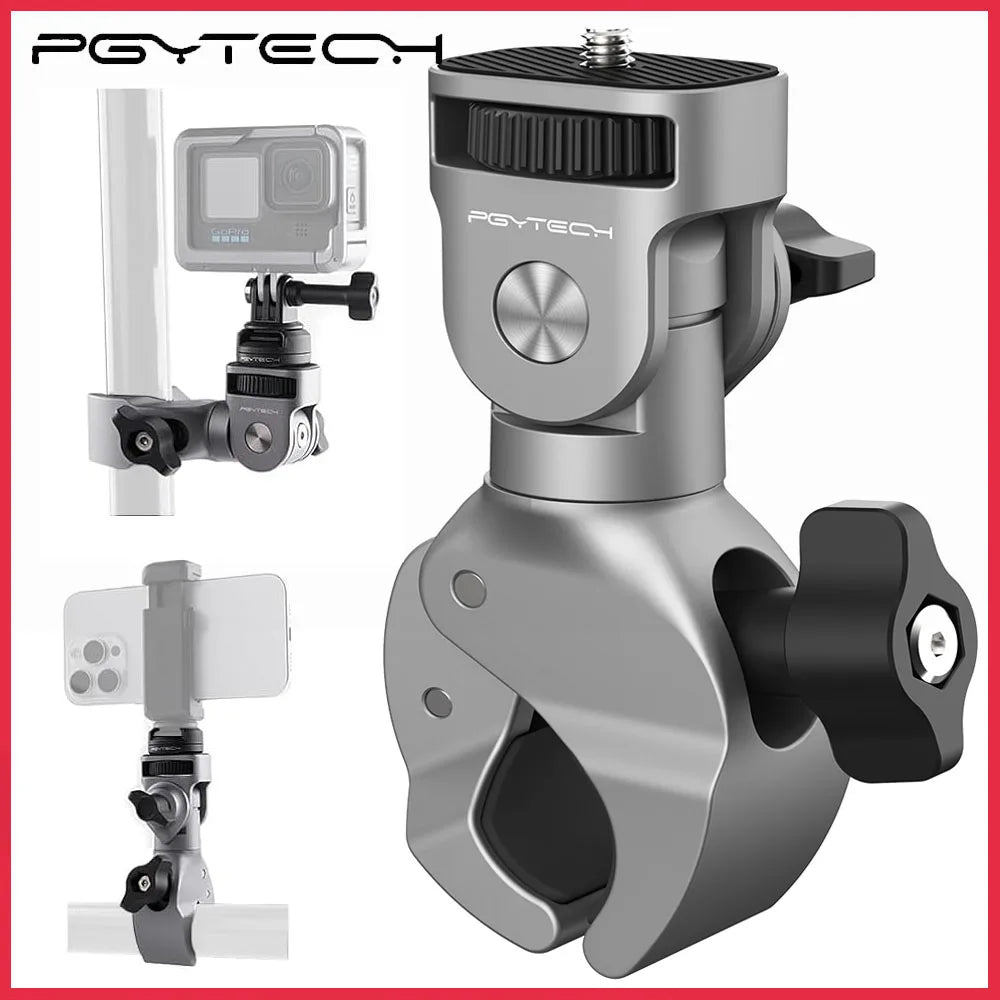 PGYTECH Super Clamp Mount 17-37mm with 1/4" screw adapter for bike/vehicle camera