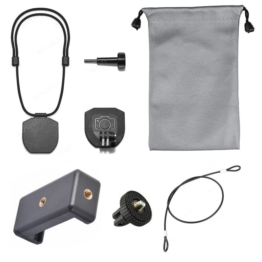 Magnetic Mount Bracket Adapter with Lanyard for Insta360 X5 X4/Osmo 360 Action 5Pro 4/Gopro Hero13 Gopro Accessories