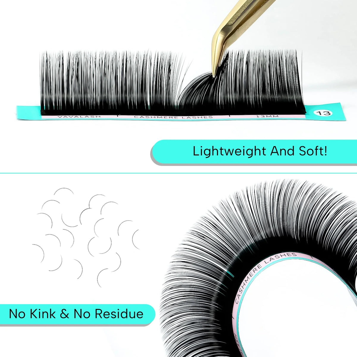 VAVALASH Cashmere Volume Eyelash Extension Tray C Curl 0.03mm/0.05mm Length Options
