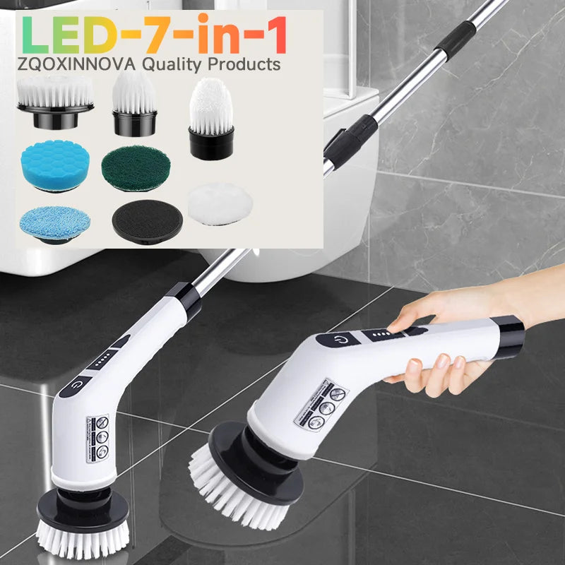 Household Cordless Spin Scrubber Kitchen Gadgets Hair Brushes Bathroom Broom Toilet Mops Electric Multipurpose Cleaning Brush