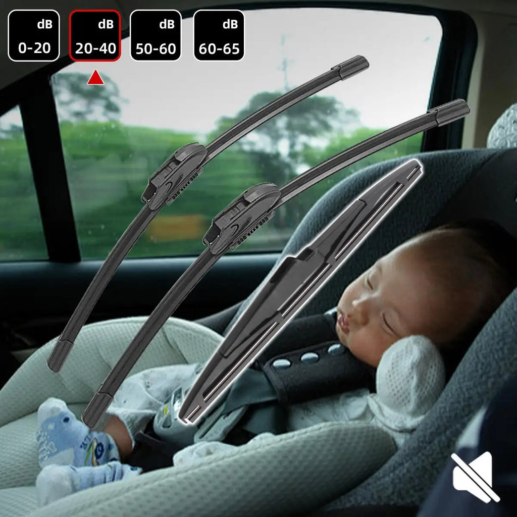 3PCS Car Wiper For Hyundai i10 MK2 2013-2018 Front Rear Wiper Blades Brushes Auto Accessories 2013 2014 2015 2016 2017 2018