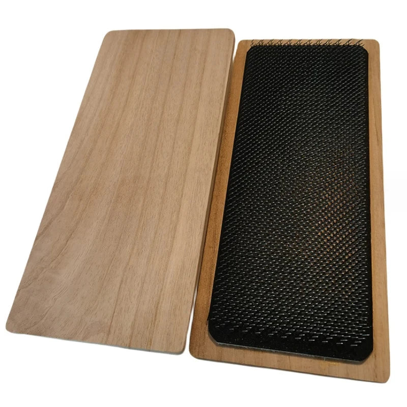 28X12CM Wooden Drawing Mat Hair Holder Hair Hackle For Wig Making use Drawing Card with curved needle