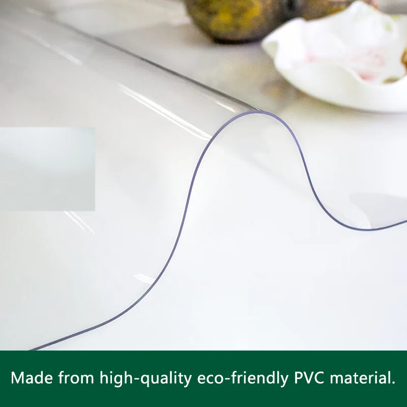 Transparent PVC Table Mat, Waterproof Oil-Proof Indoor & Outdoor Use Soft Glass Table Protector for Versatile Surface Protection