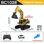 ZWN 2.4G 6/5CH Remote Control Excavator RC Model Car Toy Professional Alloy Plastic Simulation Construction Vehicle For Kid Gift