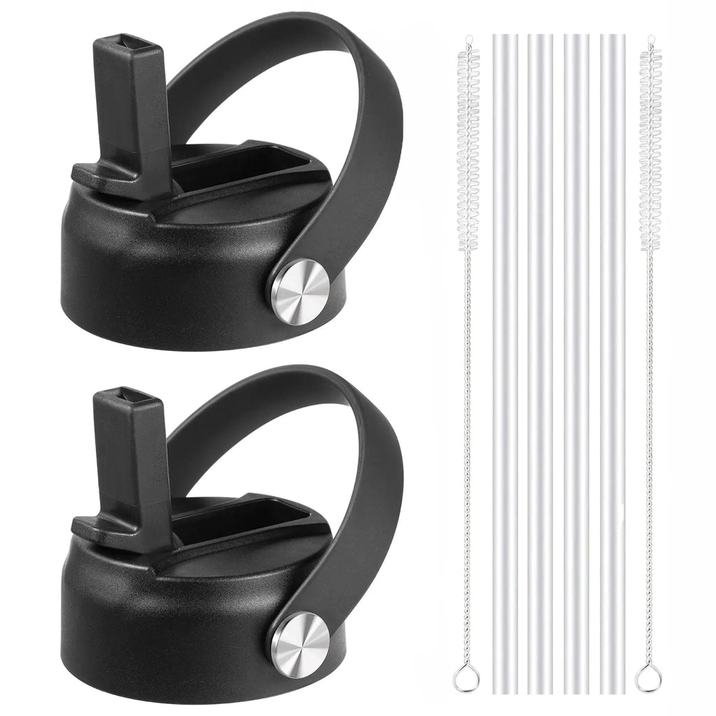 Lids with Straw for Hydroflask Wide Mouth 20 32 40 oz, Flex Straw Lid Fit for Hydro Flask Sports Water Bottles