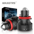 2pcs Automotive H7 H11 9005 9006 Laser Headlight Bulb Mini Projector Lens Light Auto LED Fog Light 3000K Gold LED H7 H8 HB3 HB4