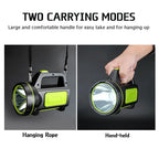 Rechargeable LED searchlight flashlight hand lamp, 2 light modes, waterproof, 1pc
