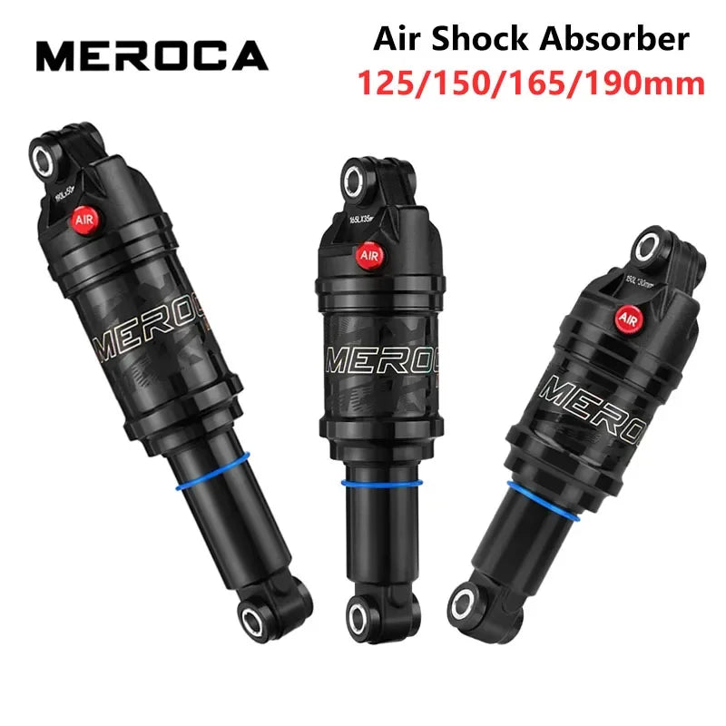 MEROCA MR-2 MTB Bike Air Shock Absorber 125/150/165/190mm Adjustable Air Pressure Aluminum Alloy Bicycle MTB Air Shock Absorber