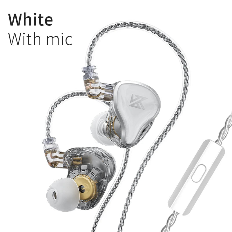 KZ ZAS 16-Unit Hybrid Technology Wired Earphones In-Ear HIFI Noise Reduction Earplug 8 Core Wire Headphones With Microphone
