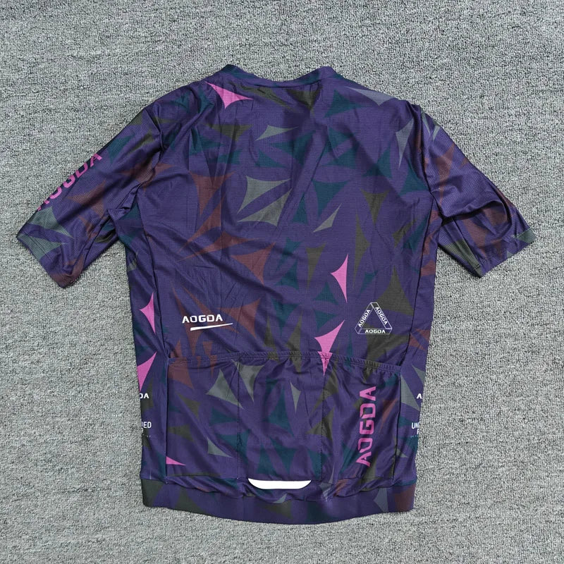 Aogda Men's Lightweight Short Sleeve Cycling Jersey,Pro aero Fit Road Bike Jersey,Quick Dry and Breathable Bicycle Clothing