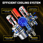 2025 NEW AUXITO 30000LM H4 LED Lights Bulb 9003 HB2 LED Headlights High and Low Beam with Fan Wireless 60W Car Headlamp 12V 2Pcs