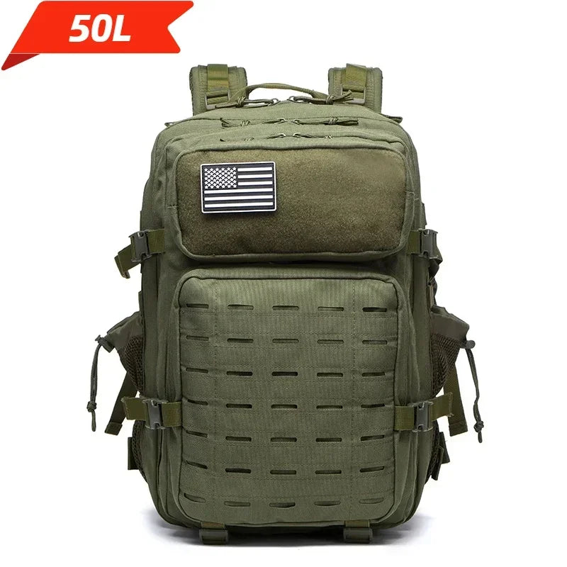 25L/50L Waterproof with 2 Bottle Holders Backpack Gym Outdoor Travel Hiking Fishing Trekking Backpacks 13inch Laptop Bag