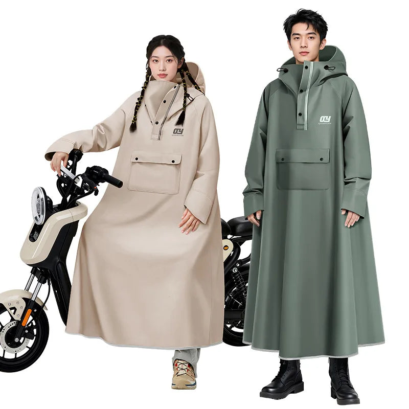 Raincoat integrated full-length thickened rainstorm proof electric battery motorcycle rain proof one-piece poncho for adults